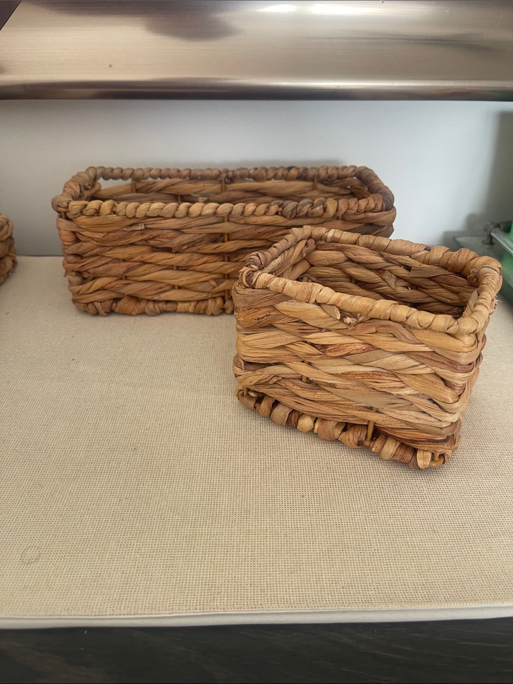 Natural Woven Water Hyacinth Basket Set - Brown